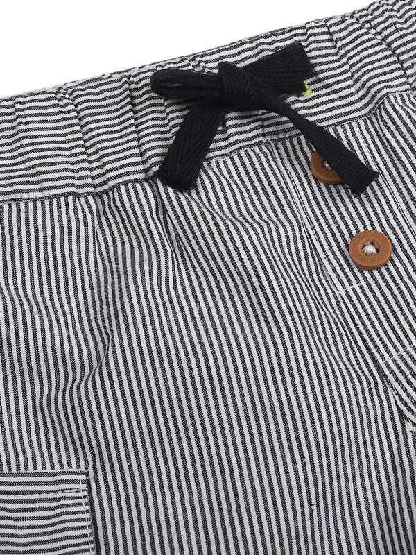 Boys White & Black Short Woven Trouser image number 2